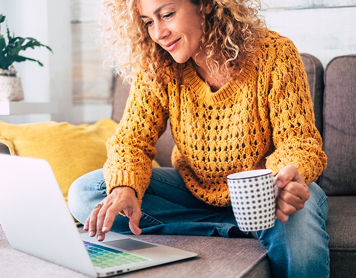 Woman using laptop